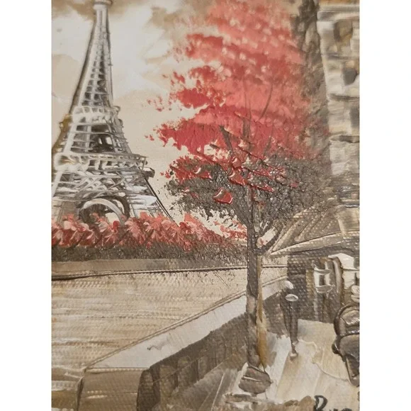 Burnett Paris Eiffel Tower Oil Painting - Picture 2 of 11